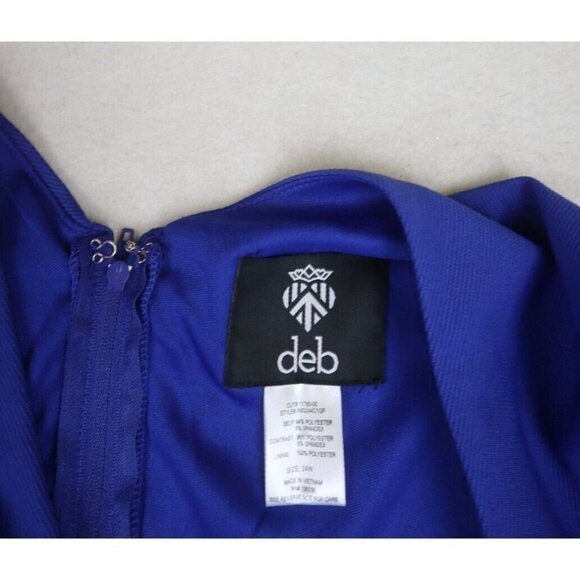 WOMEN'S BLUE BODYCON SHEATH PARTY DRESS MESH CUT-OUTS - DEB - SIZE 24W - - Picture 5 of 6